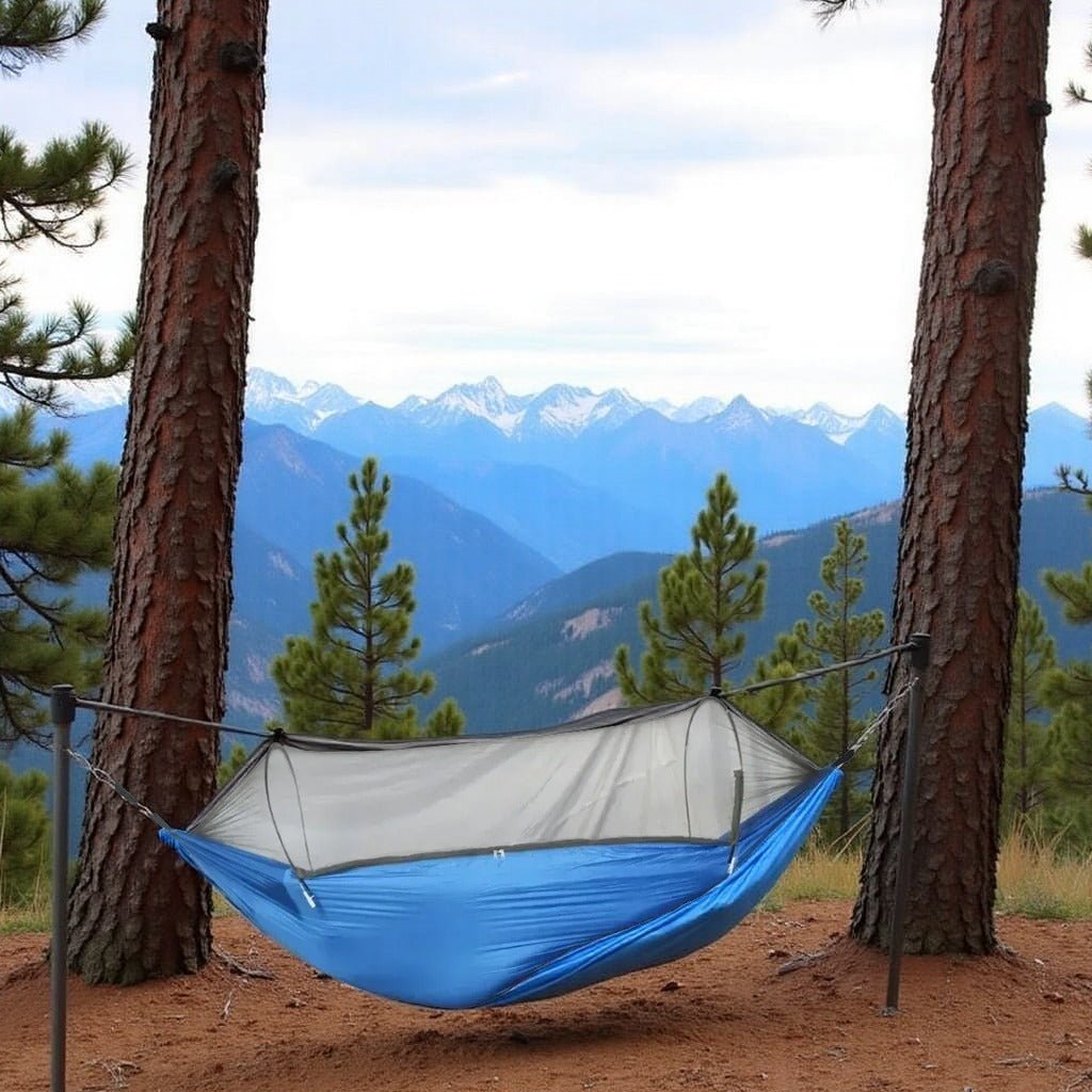 hamac camping netguardhammock bleu montagne