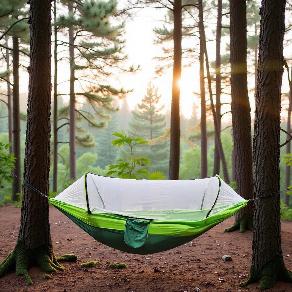 Hamac Camping - NetGuardHammock™ - Vert Double - Explora Camping