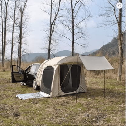 tente pour voiture campup kaki attache voiture noire vision de trois quart